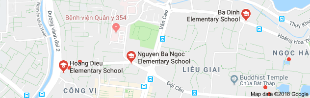 Danh mục các trường tiểu học công lập quận Ba Đình - Hà Nội (Ảnh: Google Maps)