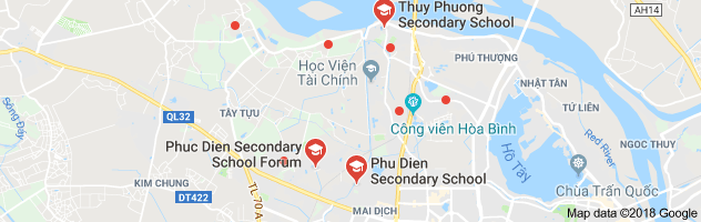 Danh mục trường THCS công lập quận Bắc Từ Liêm, Hà Nội (Ảnh: Google Maps)