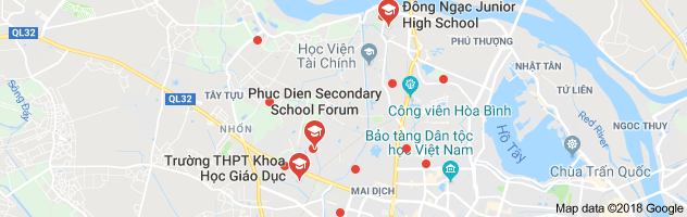 Danh mục các trường THPT công lập quận Bắc Từ Liêm, Hà Nội (Ảnh: Google Maps)
