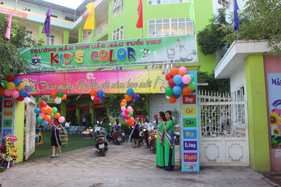 Trường mầm non Kid's Color - Sắc màu tuổi thơ, quận Nam Từ Liêm, Hà Nội (Ảnh: FB trường)