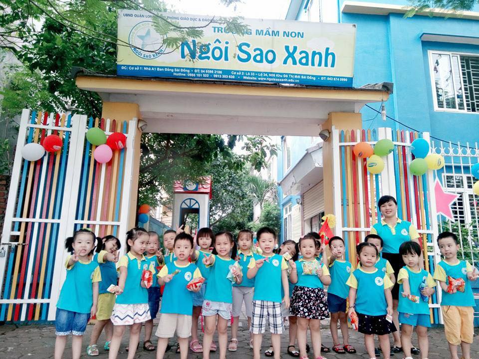 Cơ sở vật chất trường mầm non Ngôi Sao Xanh - BlueStar, quận Long Biên, Hà Nội (Ảnh: FB trường)