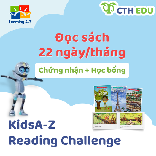 Thử thách đọc sách KidsA-Z Reading Challenge hàng tháng